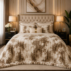 Premium Luxury Plush Comforter – Champagne Snow Leopard