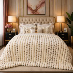 Premium Luxury Plush Comforter – Golden Zebra