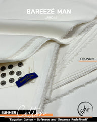 Bareeze Man Off-White Egyptian Cotton Fabric –“Pure Comfort. Timeless White.”